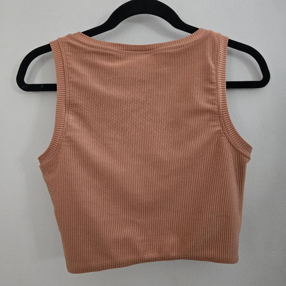 Offline by Aerie | copper metallic ribbed crop tank top size XLarge - Picture 3 of 10